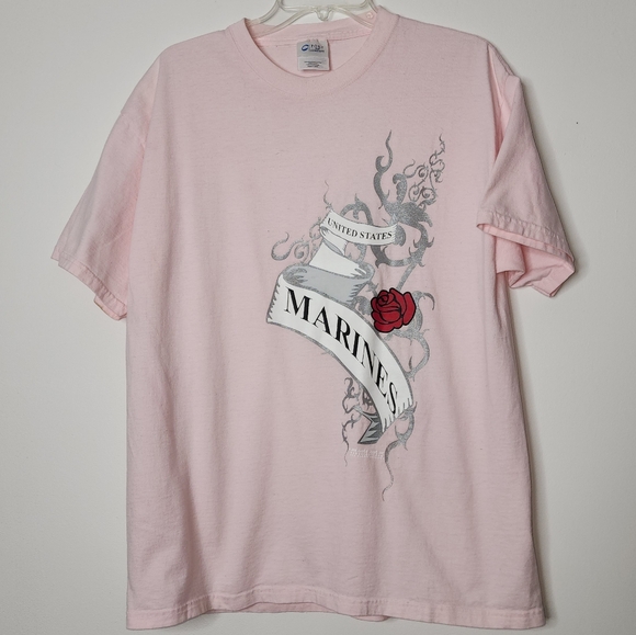 United States marine corps pink feminine tshirt - Picture 1 of 7